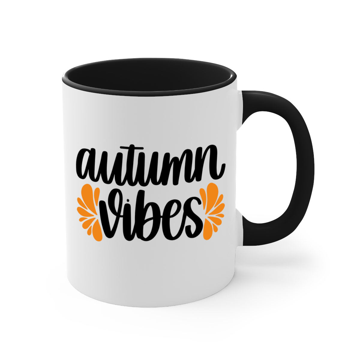 Autumn Vibes 478# Mug featuring a glossy finish, colored handle, and interior in five vibrant colors, perfect for coffee or tea.