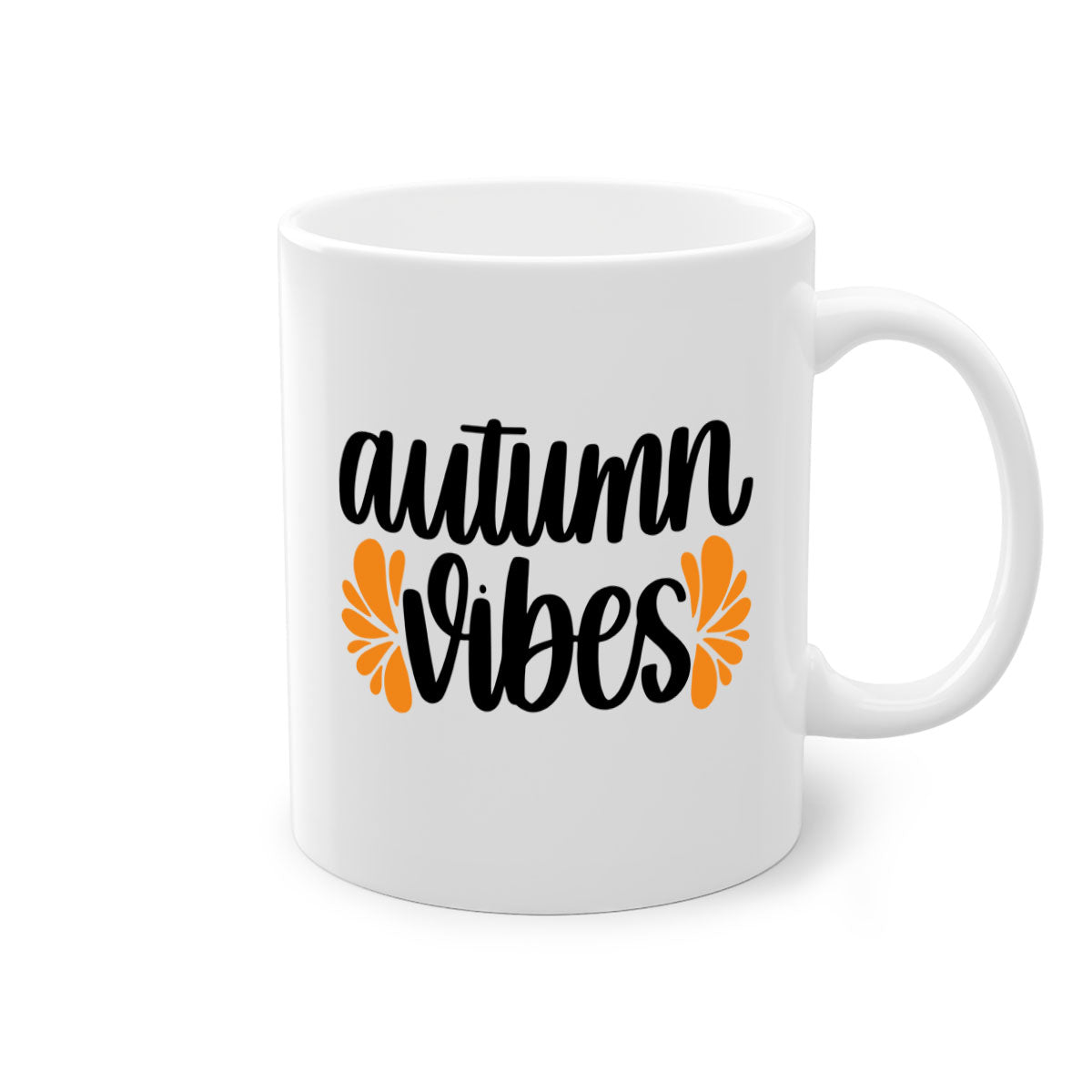 Autumn Vibes 478# Mug featuring a glossy finish, colored handle, and interior in five vibrant colors, perfect for coffee or tea.