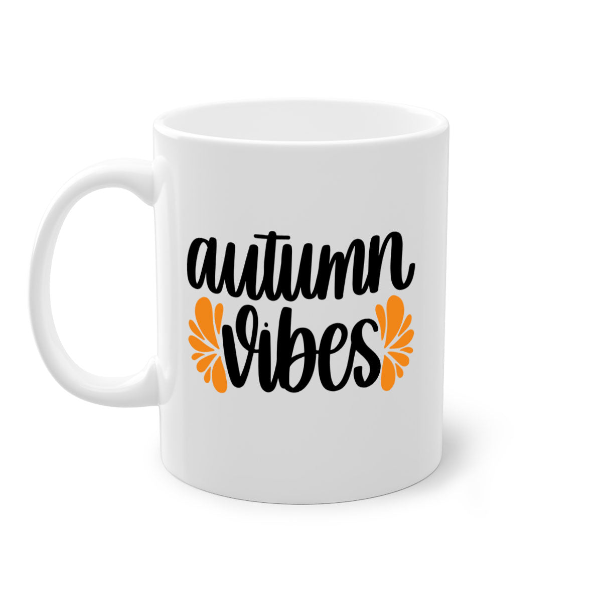 Autumn Vibes 478# Mug featuring a glossy finish, colored handle, and interior in five vibrant colors, perfect for coffee or tea.