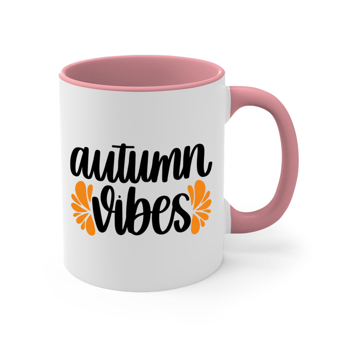 Autumn Vibes 478# Mug featuring a glossy finish, colored handle, and interior in five vibrant colors, perfect for coffee or tea.