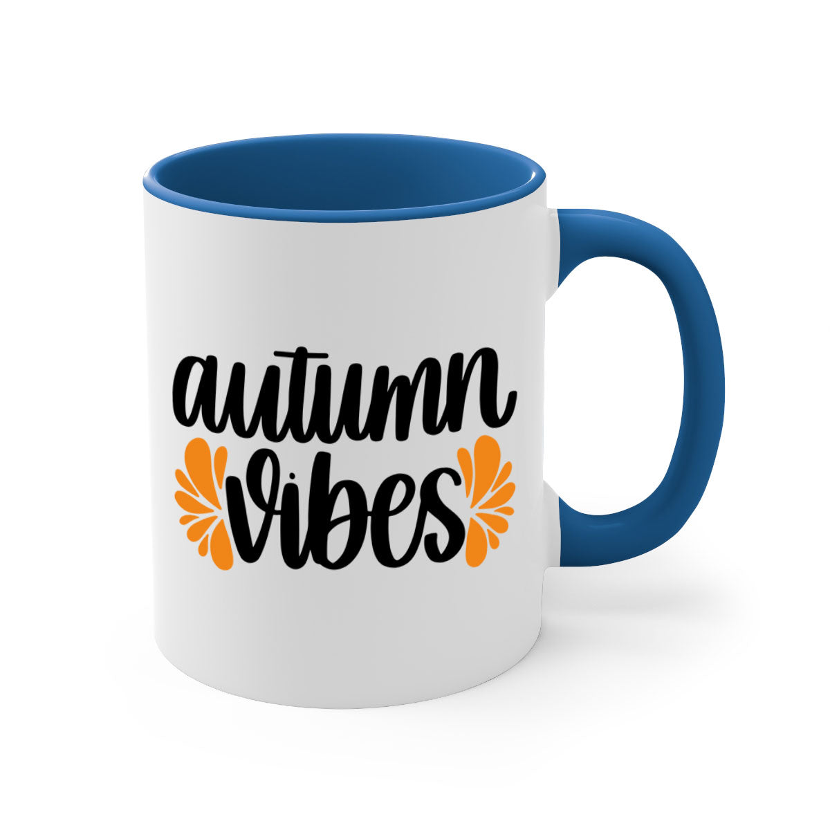 Autumn Vibes 478# Mug featuring a glossy finish, colored handle, and interior in five vibrant colors, perfect for coffee or tea.