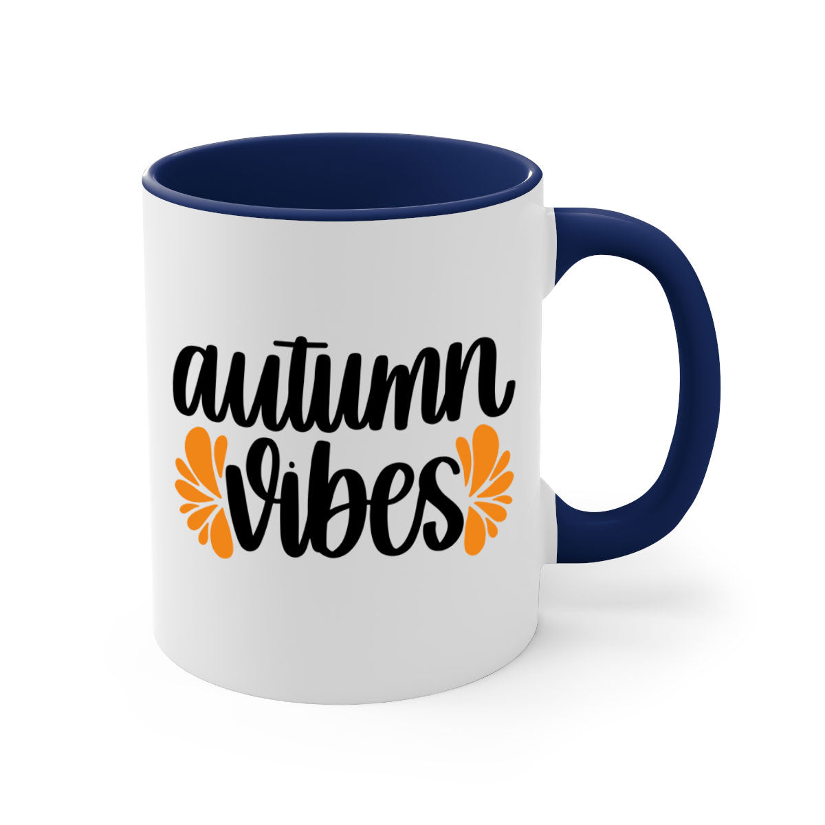 Autumn Vibes 478# Mug featuring a glossy finish, colored handle, and interior in five vibrant colors, perfect for coffee or tea.