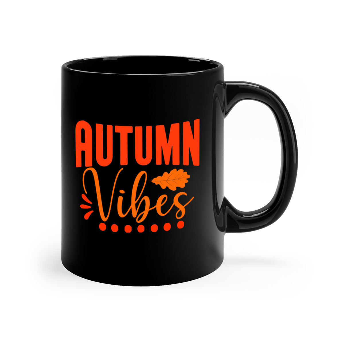 Autumn Vibes Design 39# Mug featuring a glossy finish, colored handle, and interior, available in five vibrant colors.