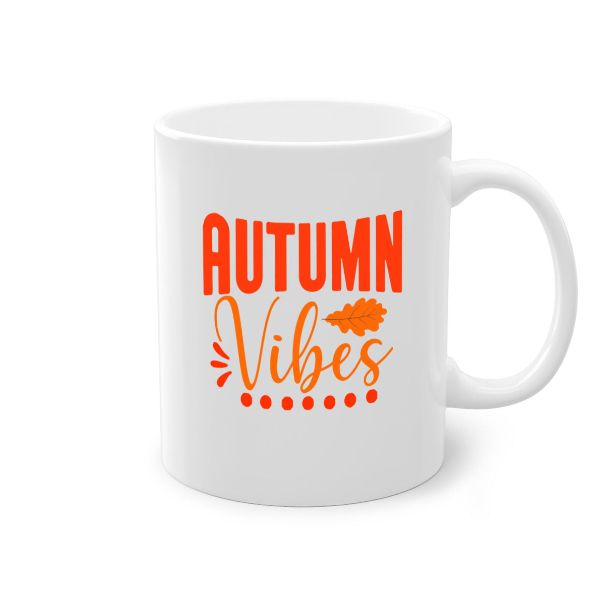 Autumn Vibes Design 39# Mug featuring a glossy finish, colored handle, and interior, available in five vibrant colors.