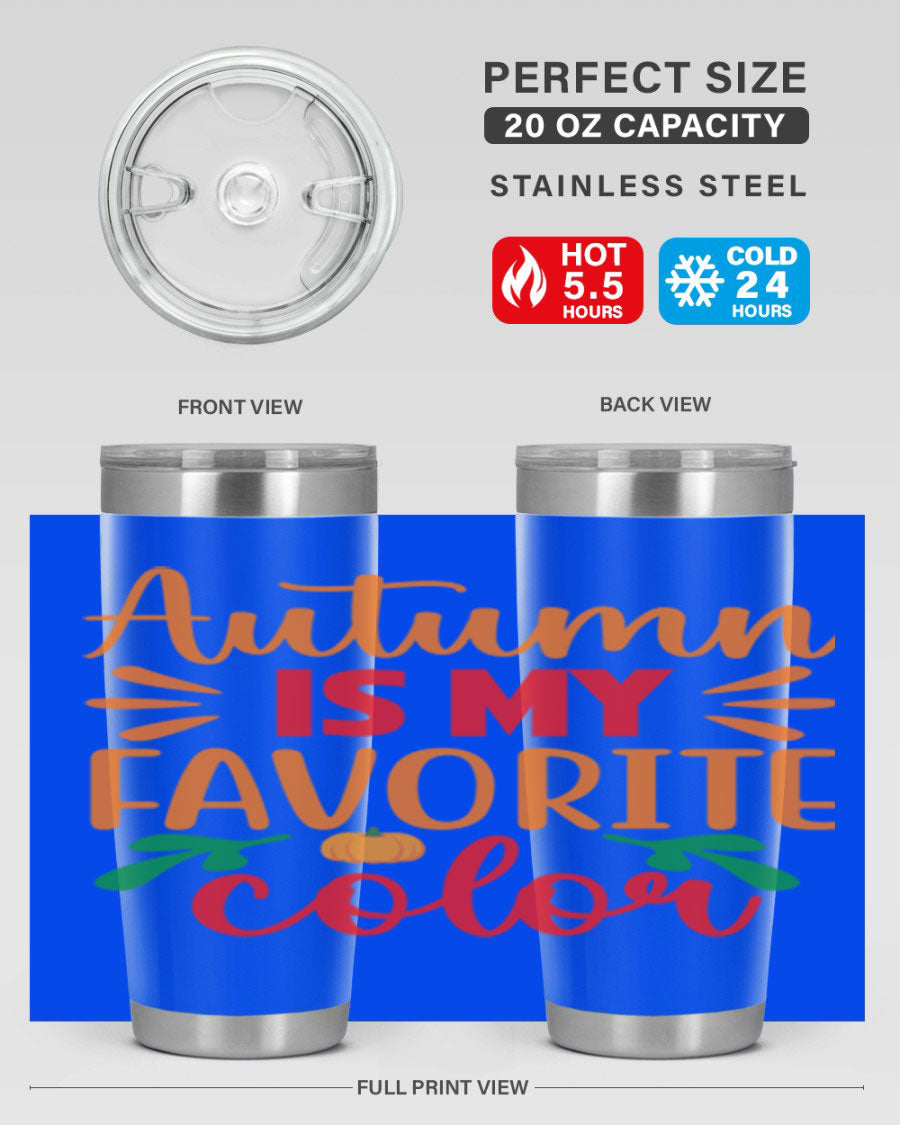 AutumnisMyFavoriteColor 41# Tumbler showcasing a stylish fall design, made of double wall vacuum stainless steel with copper lining.