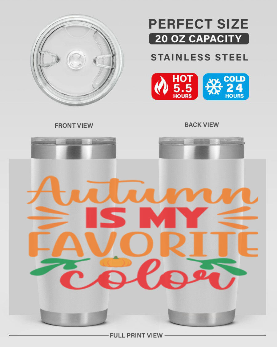 AutumnisMyFavoriteColor 41# Tumbler showcasing a stylish fall design, made of double wall vacuum stainless steel with copper lining.