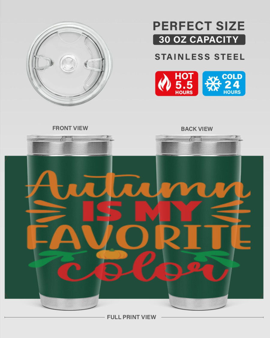 AutumnisMyFavoriteColor 41# Tumbler showcasing a stylish fall design, made of double wall vacuum stainless steel with copper lining.