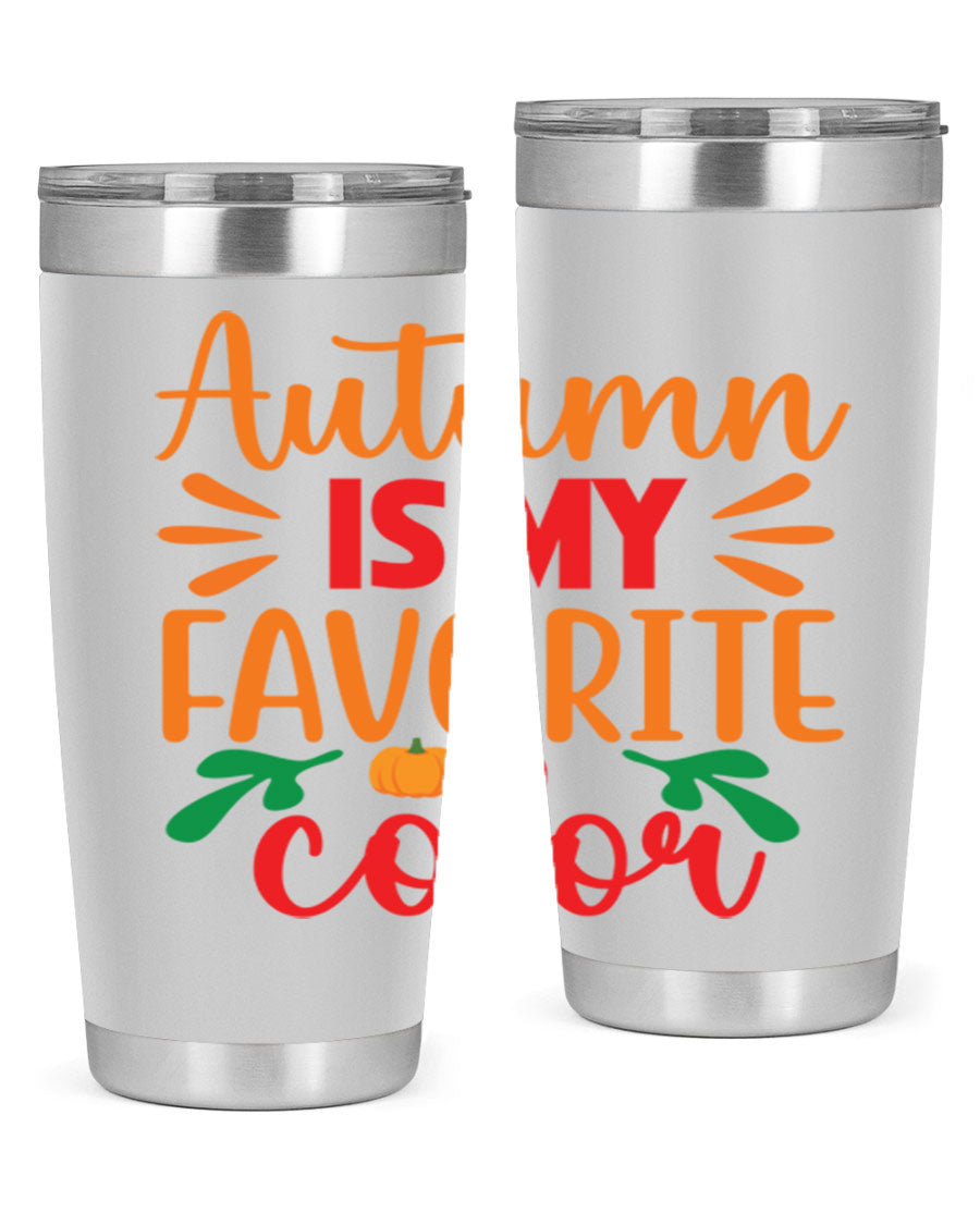 AutumnisMyFavoriteColor 41# Tumbler showcasing a stylish fall design, made of double wall vacuum stainless steel with copper lining.