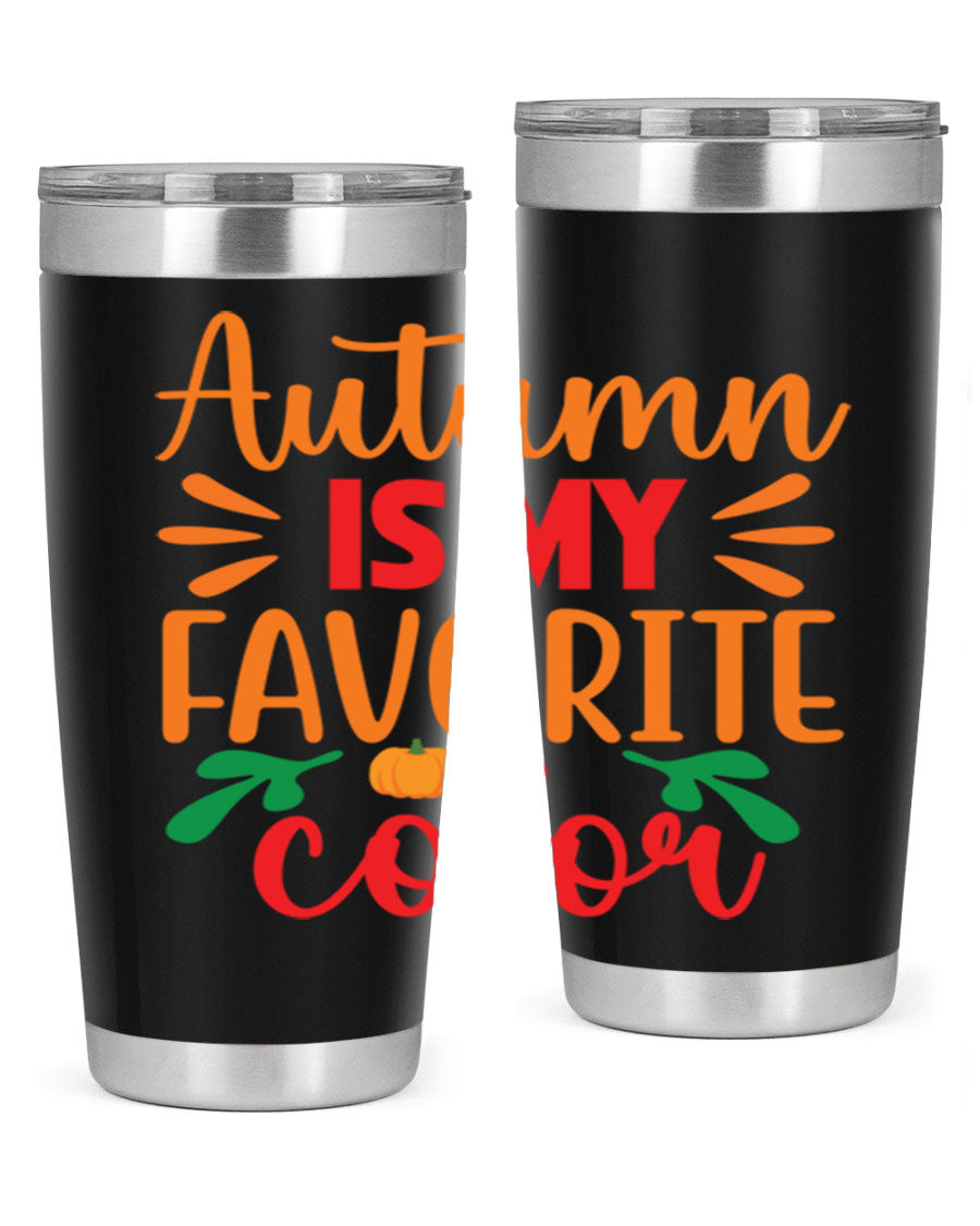 AutumnisMyFavoriteColor 41# Tumbler showcasing a stylish fall design, made of double wall vacuum stainless steel with copper lining.