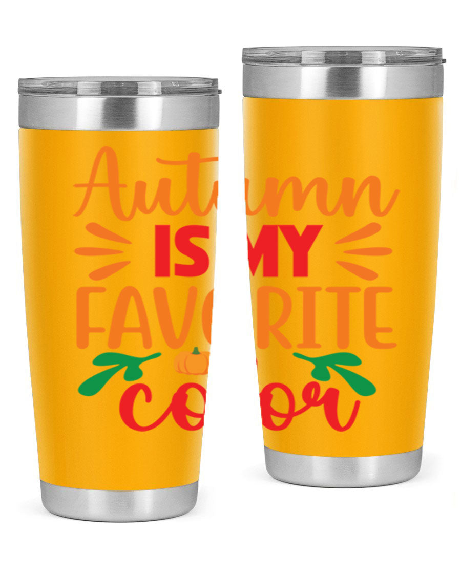 AutumnisMyFavoriteColor 41# Tumbler showcasing a stylish fall design, made of double wall vacuum stainless steel with copper lining.