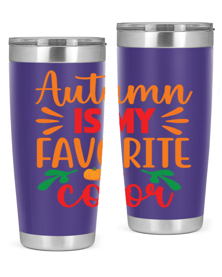 AutumnisMyFavoriteColor 41# Tumbler showcasing a stylish fall design, made of double wall vacuum stainless steel with copper lining.