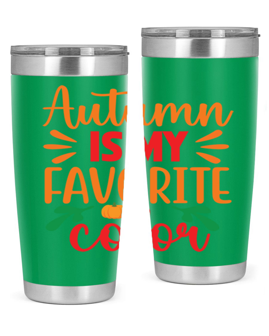 AutumnisMyFavoriteColor 41# Tumbler showcasing a stylish fall design, made of double wall vacuum stainless steel with copper lining.