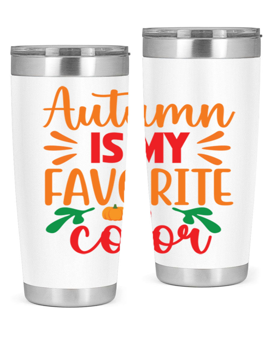 AutumnisMyFavoriteColor 41# Tumbler showcasing a stylish fall design, made of double wall vacuum stainless steel with copper lining.