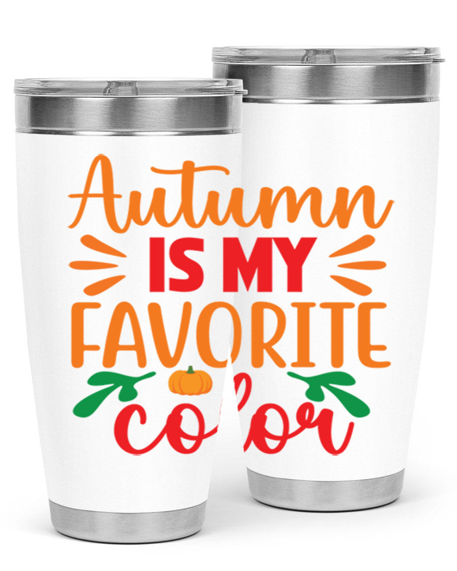 AutumnisMyFavoriteColor 41# Tumbler showcasing a stylish fall design, made of double wall vacuum stainless steel with copper lining.