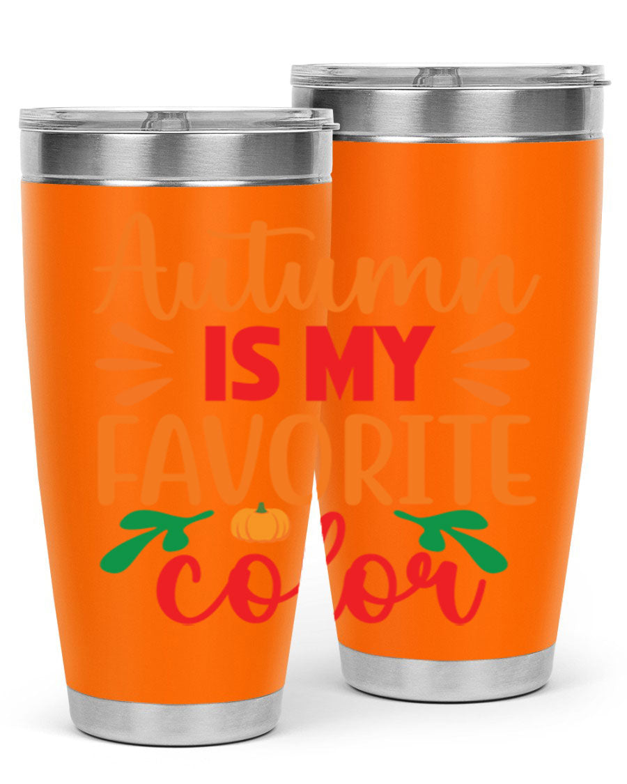 AutumnisMyFavoriteColor 41# Tumbler showcasing a stylish fall design, made of double wall vacuum stainless steel with copper lining.