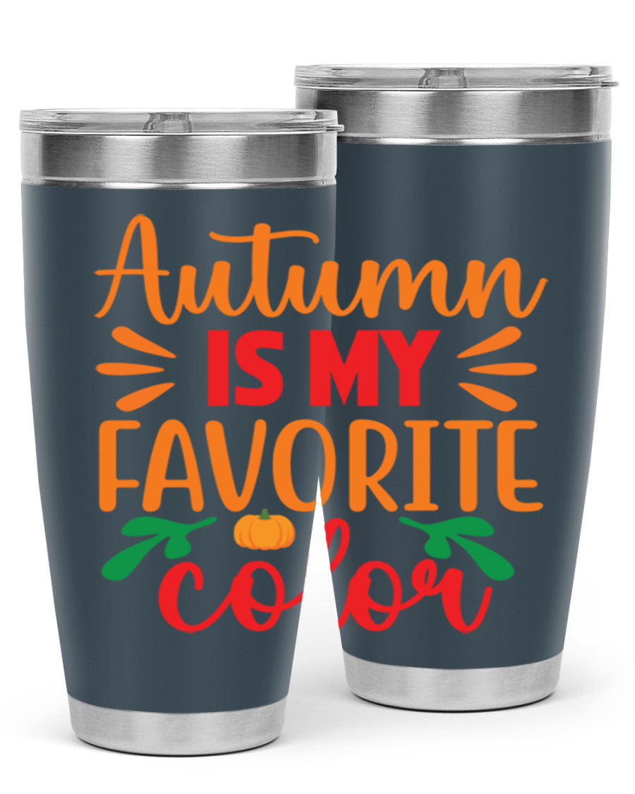 AutumnisMyFavoriteColor 41# Tumbler showcasing a stylish fall design, made of double wall vacuum stainless steel with copper lining.