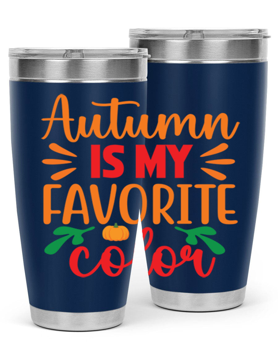 AutumnisMyFavoriteColor 41# Tumbler showcasing a stylish fall design, made of double wall vacuum stainless steel with copper lining.