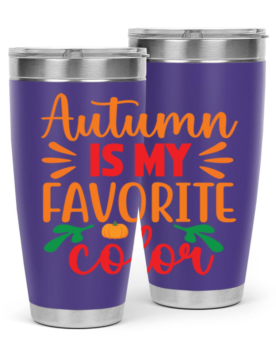 AutumnisMyFavoriteColor 41# Tumbler showcasing a stylish fall design, made of double wall vacuum stainless steel with copper lining.