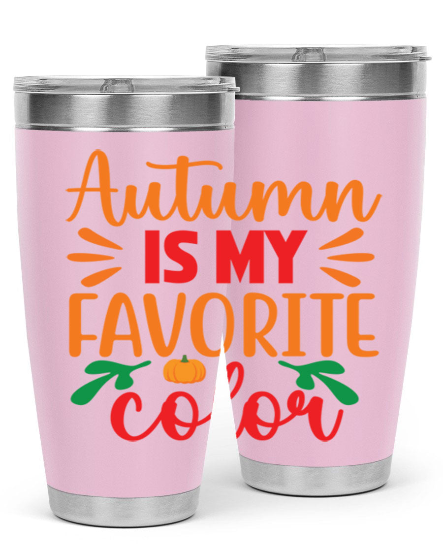 AutumnisMyFavoriteColor 41# Tumbler showcasing a stylish fall design, made of double wall vacuum stainless steel with copper lining.