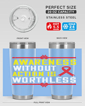 A stylish 20oz stainless steel tumbler with a motivational quote, featuring a double wall vacuum design and a drink-thru lid, perfect for hot and cold beverages.