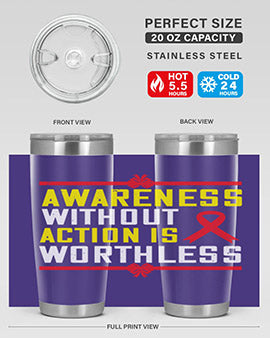 A stylish 20oz stainless steel tumbler with a motivational quote, featuring a double wall vacuum design and a drink-thru lid, perfect for hot and cold beverages.