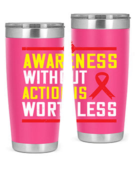 A stylish 20oz stainless steel tumbler with a motivational quote, featuring a double wall vacuum design and a drink-thru lid, perfect for hot and cold beverages.