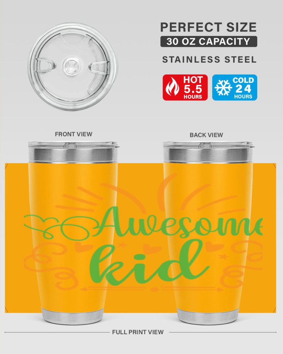 Awesome Kid 111# Tumbler in stainless steel, showcasing its sleek design and double wall vacuum insulation.