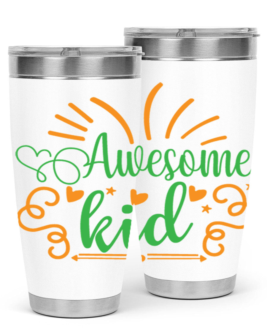 Awesome Kid 111# Tumbler in stainless steel, showcasing its sleek design and double wall vacuum insulation.