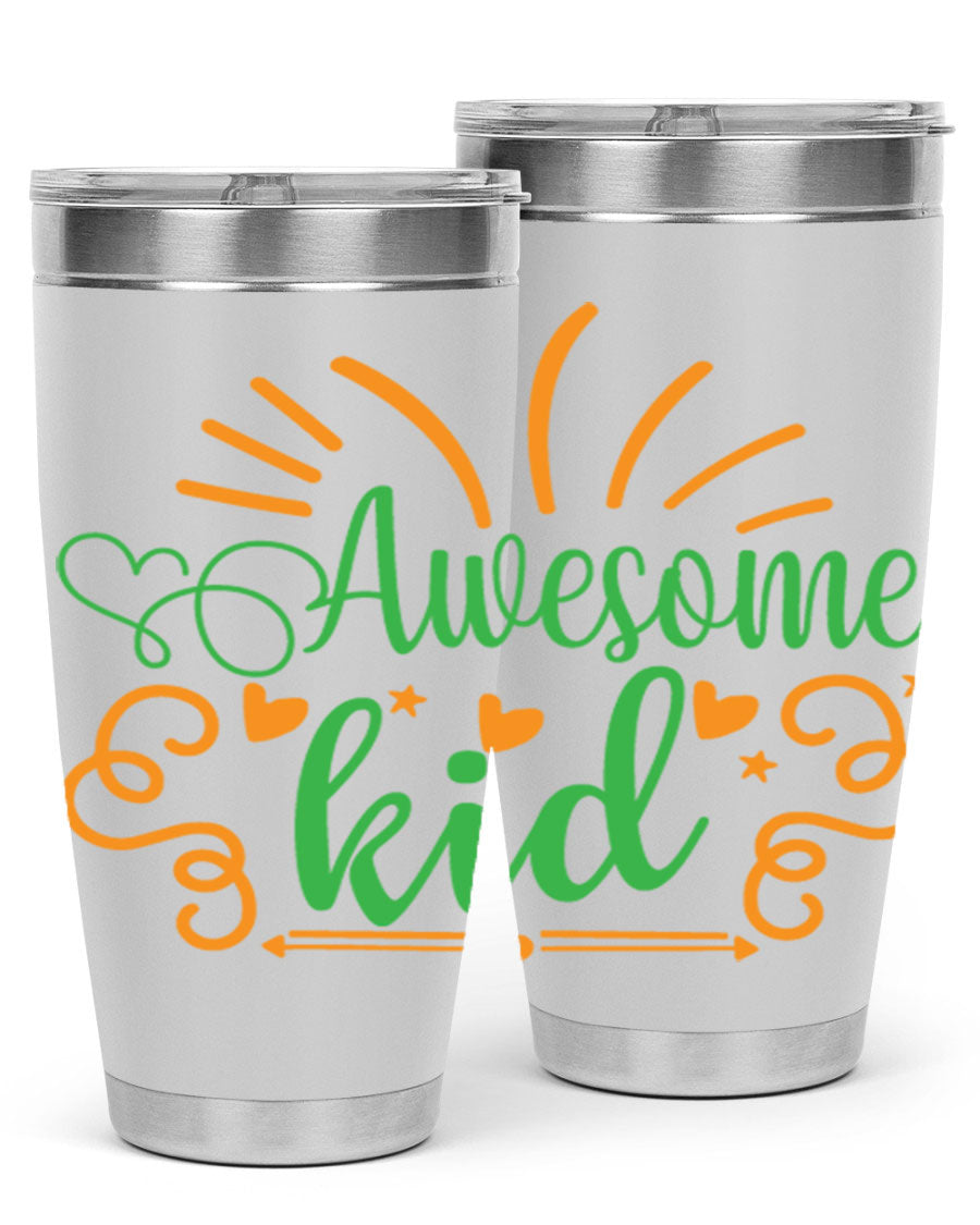 Awesome Kid 111# Tumbler in stainless steel, showcasing its sleek design and double wall vacuum insulation.