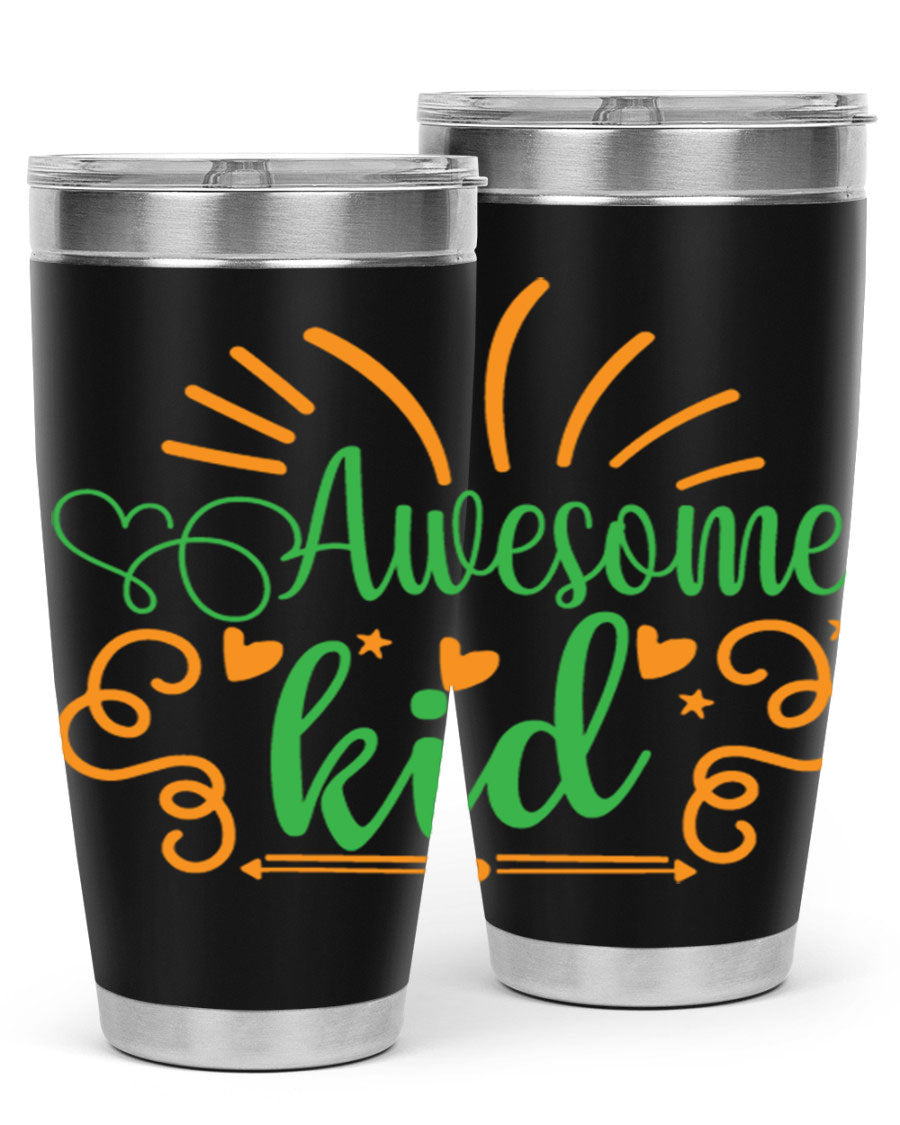 Awesome Kid 111# Tumbler in stainless steel, showcasing its sleek design and double wall vacuum insulation.