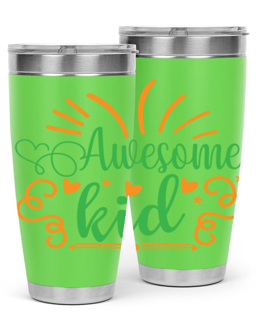 Awesome Kid 111# Tumbler in stainless steel, showcasing its sleek design and double wall vacuum insulation.