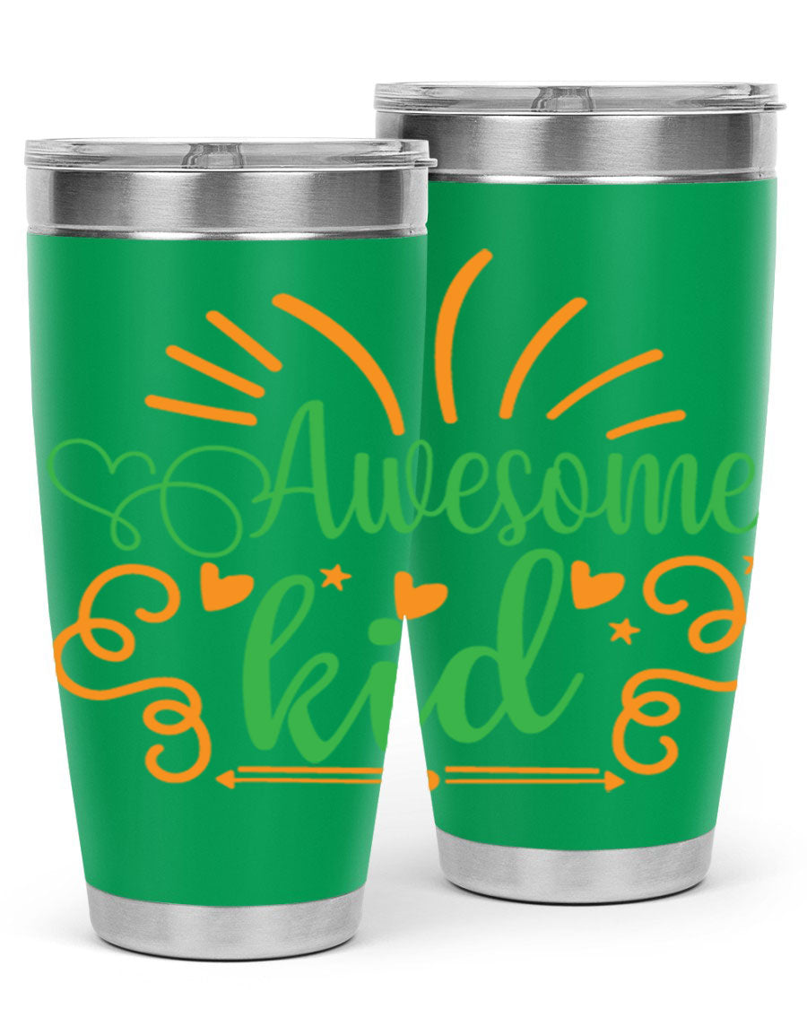 Awesome Kid 111# Tumbler in stainless steel, showcasing its sleek design and double wall vacuum insulation.