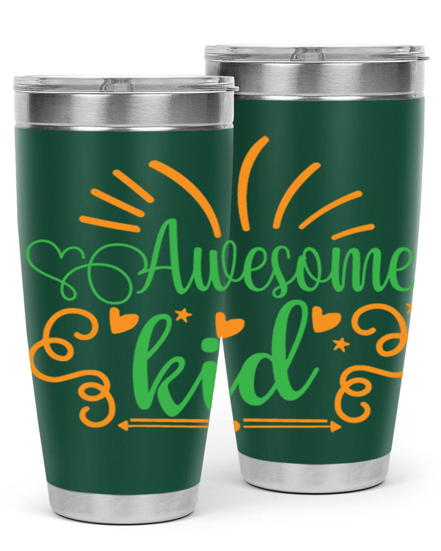 Awesome Kid 111# Tumbler in stainless steel, showcasing its sleek design and double wall vacuum insulation.