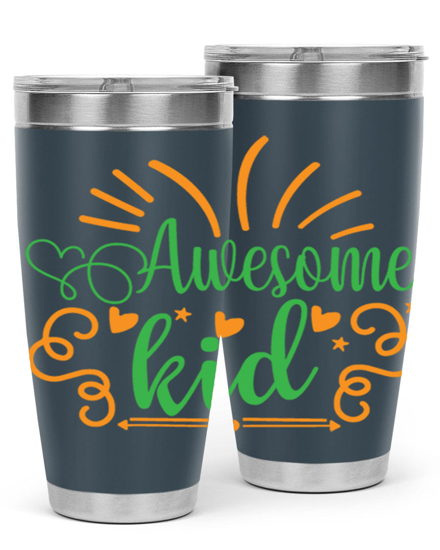 Awesome Kid 111# Tumbler in stainless steel, showcasing its sleek design and double wall vacuum insulation.