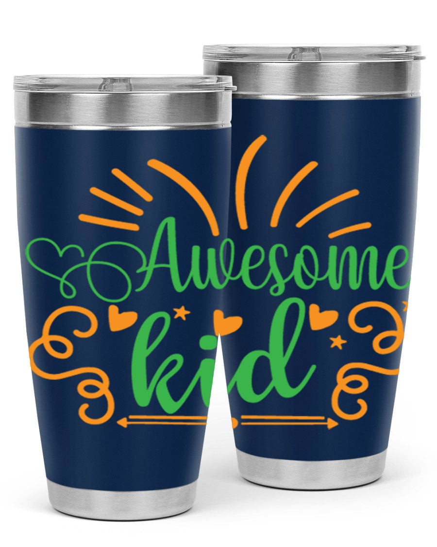 Awesome Kid 111# Tumbler in stainless steel, showcasing its sleek design and double wall vacuum insulation.