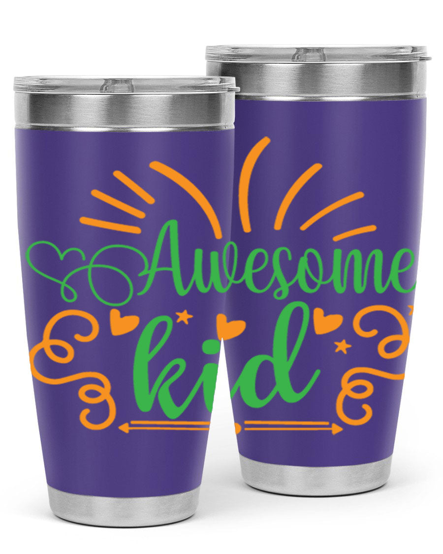 Awesome Kid 111# Tumbler in stainless steel, showcasing its sleek design and double wall vacuum insulation.