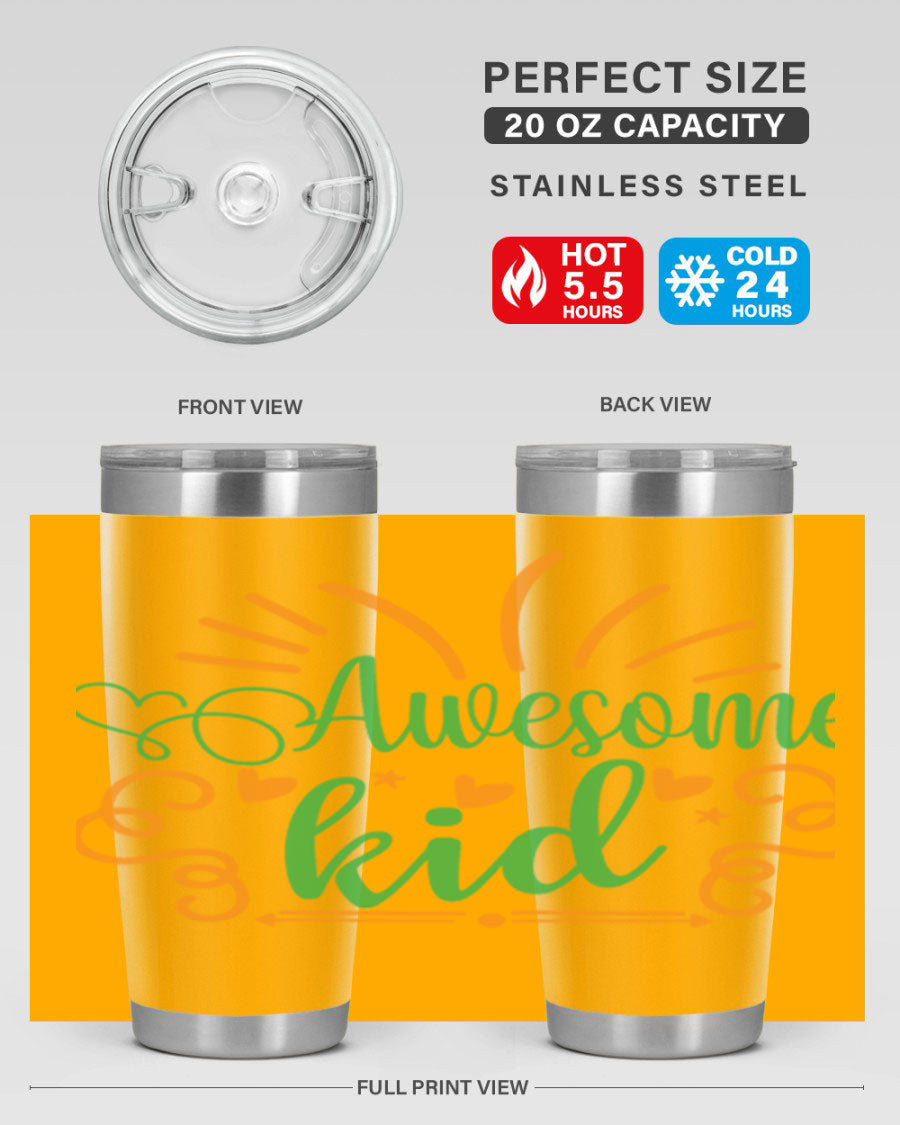 Awesome Kid 111# Tumbler in stainless steel, showcasing its sleek design and double wall vacuum insulation.