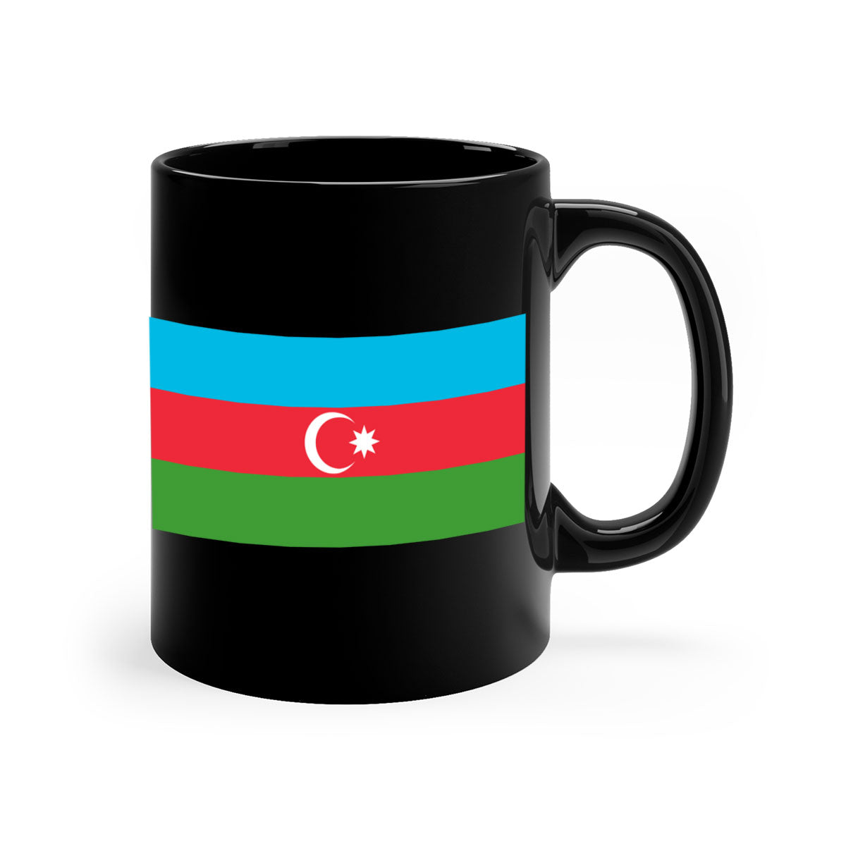 A stylish Azerbaijan 187# Mug featuring a glossy finish, colorful handle, and interior, available in multiple colors and sizes.