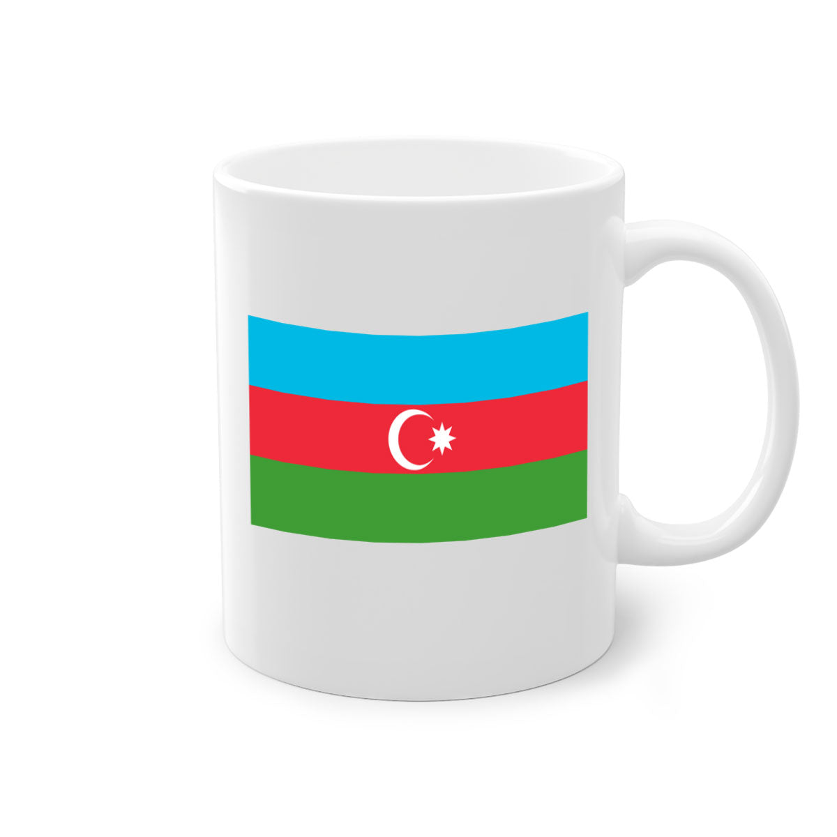 A stylish Azerbaijan 187# Mug featuring a glossy finish, colorful handle, and interior, available in multiple colors and sizes.