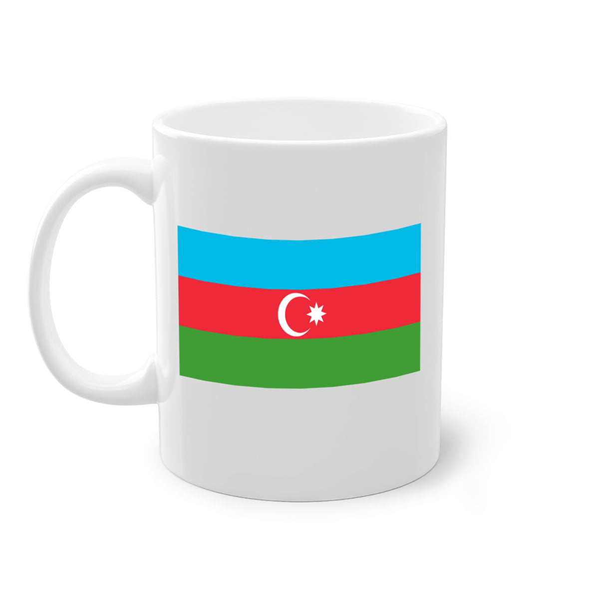 A stylish Azerbaijan 187# Mug featuring a glossy finish, colorful handle, and interior, available in multiple colors and sizes.