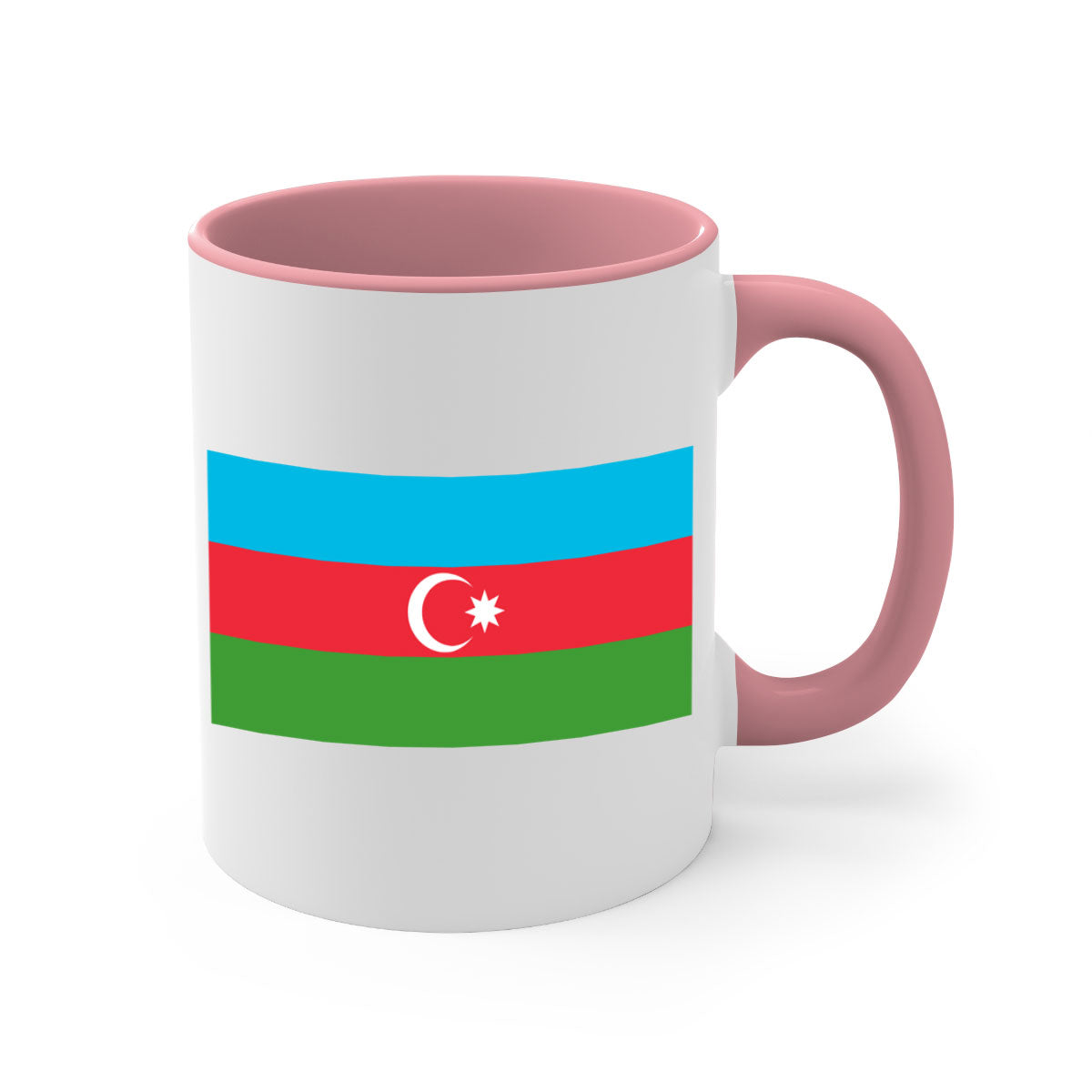 A stylish Azerbaijan 187# Mug featuring a glossy finish, colorful handle, and interior, available in multiple colors and sizes.