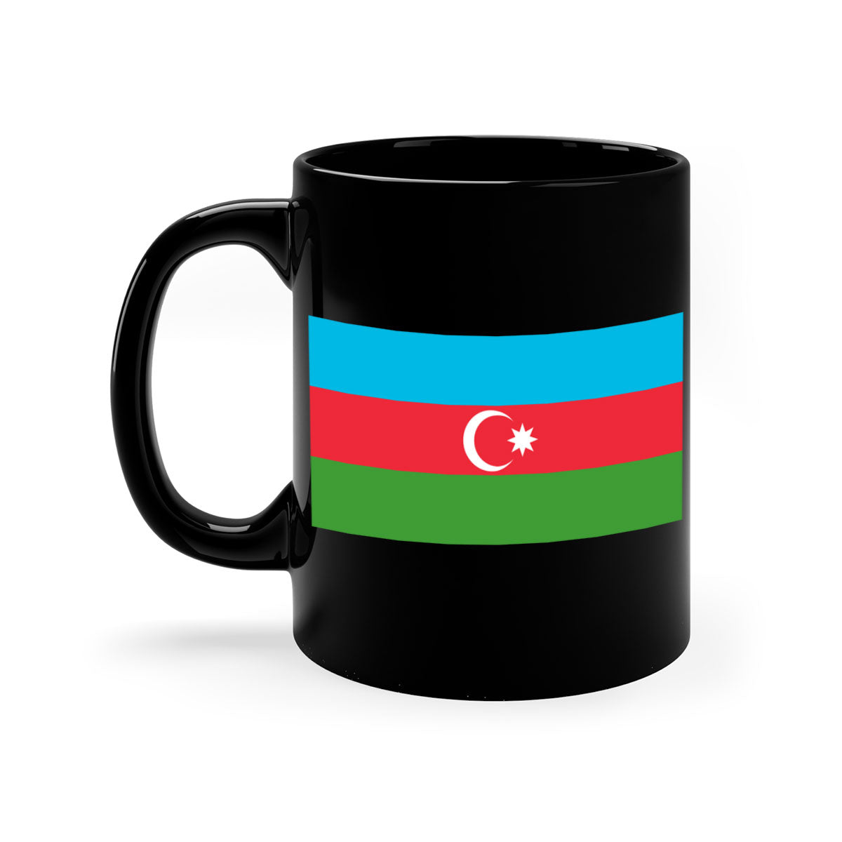 A stylish Azerbaijan 187# Mug featuring a glossy finish, colorful handle, and interior, available in multiple colors and sizes.