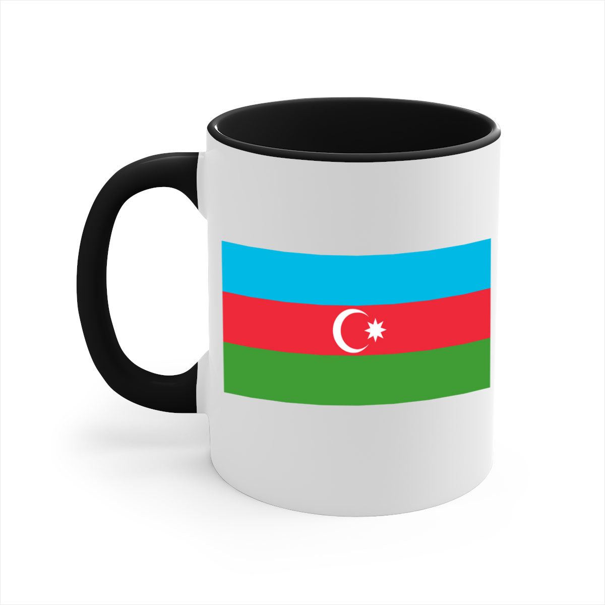 A stylish Azerbaijan 187# Mug featuring a glossy finish, colorful handle, and interior, available in multiple colors and sizes.