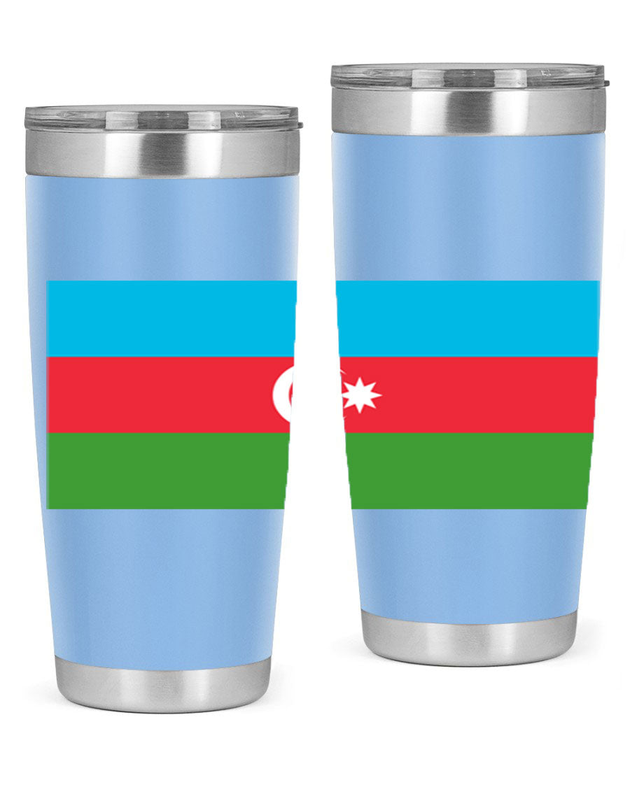 Azerbaijan 187# Tumbler showcasing double wall vacuum stainless steel design with vibrant printed flag design.