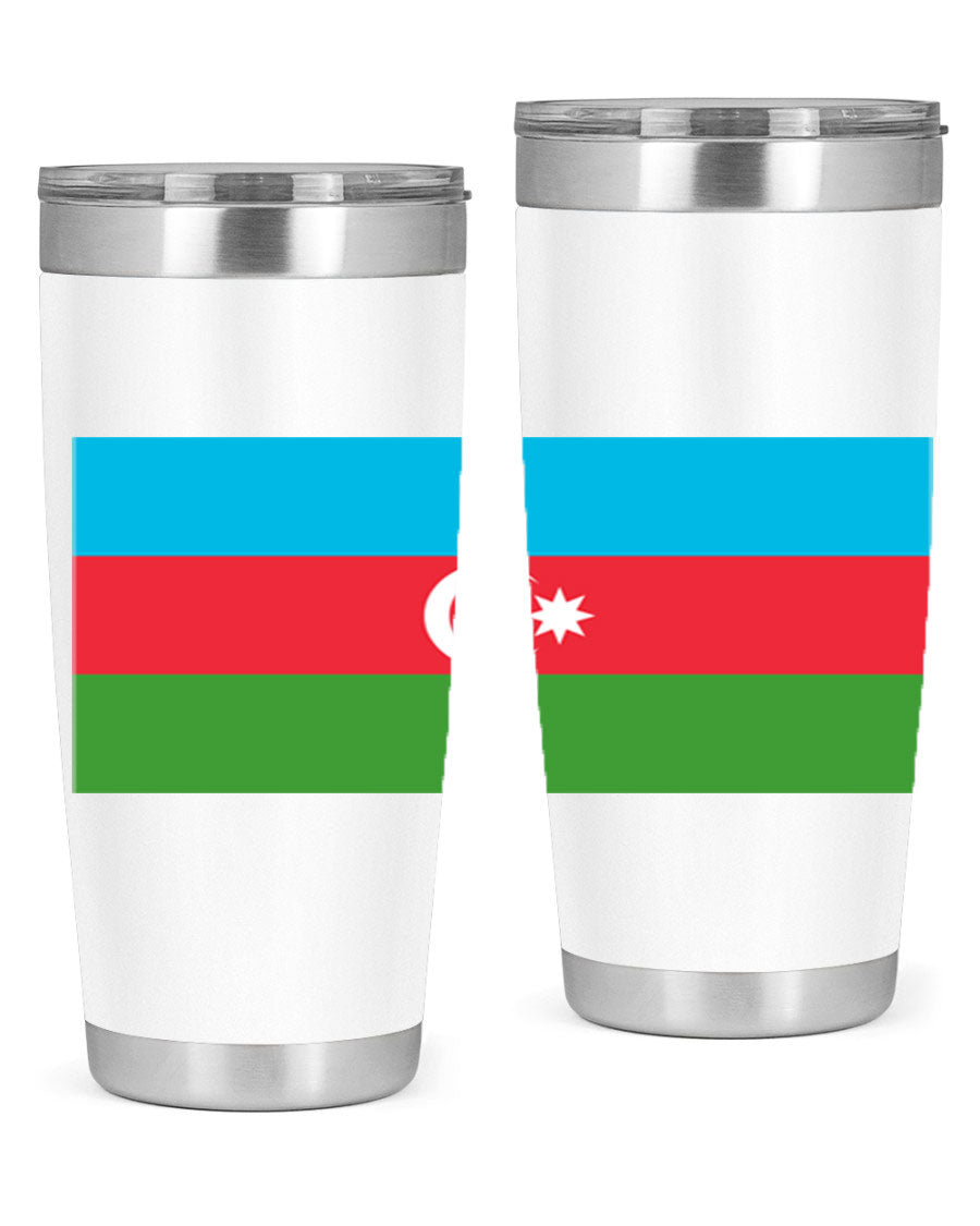 Azerbaijan 187# Tumbler showcasing double wall vacuum stainless steel design with vibrant printed flag design.