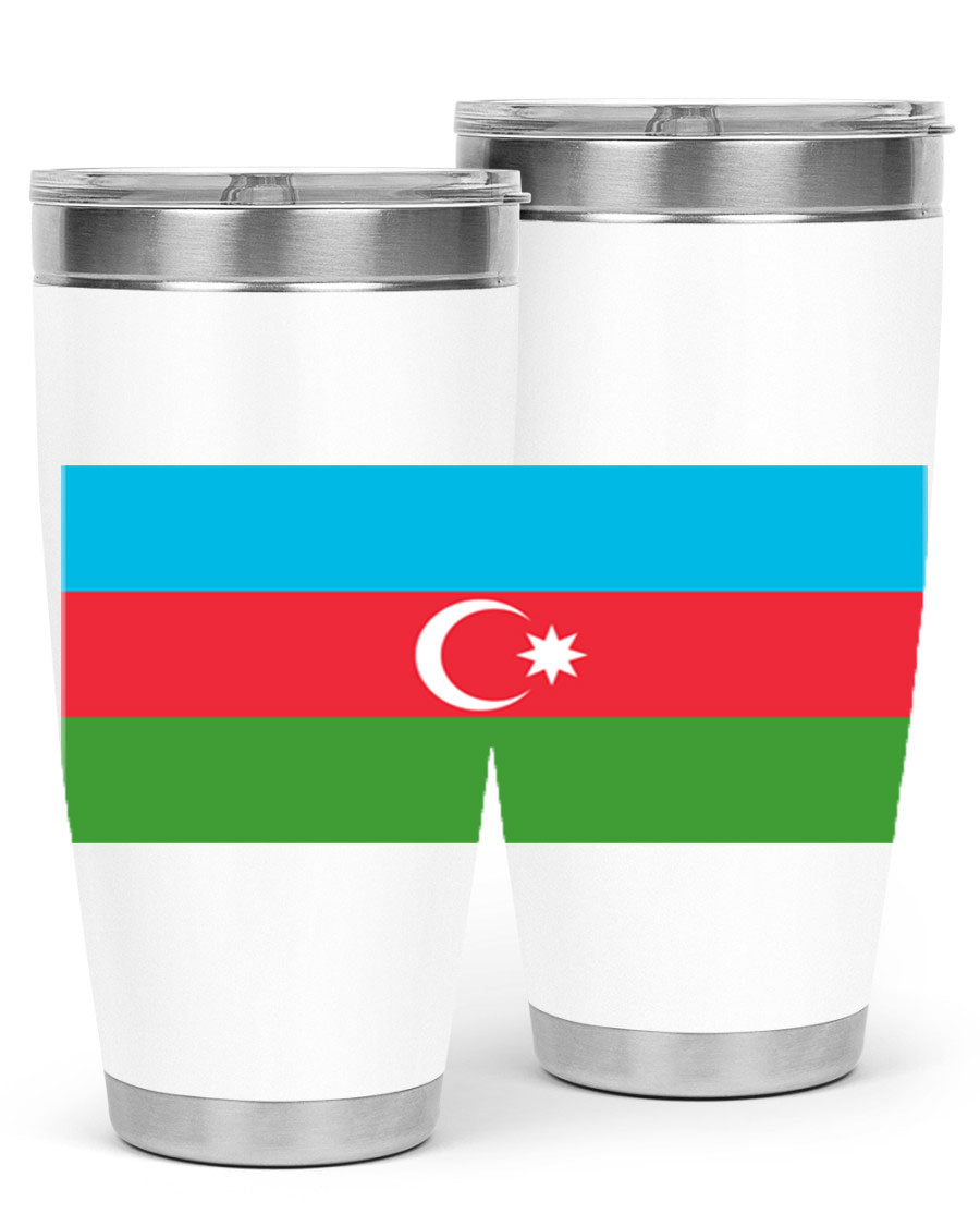 Azerbaijan 187# Tumbler showcasing double wall vacuum stainless steel design with vibrant printed flag design.