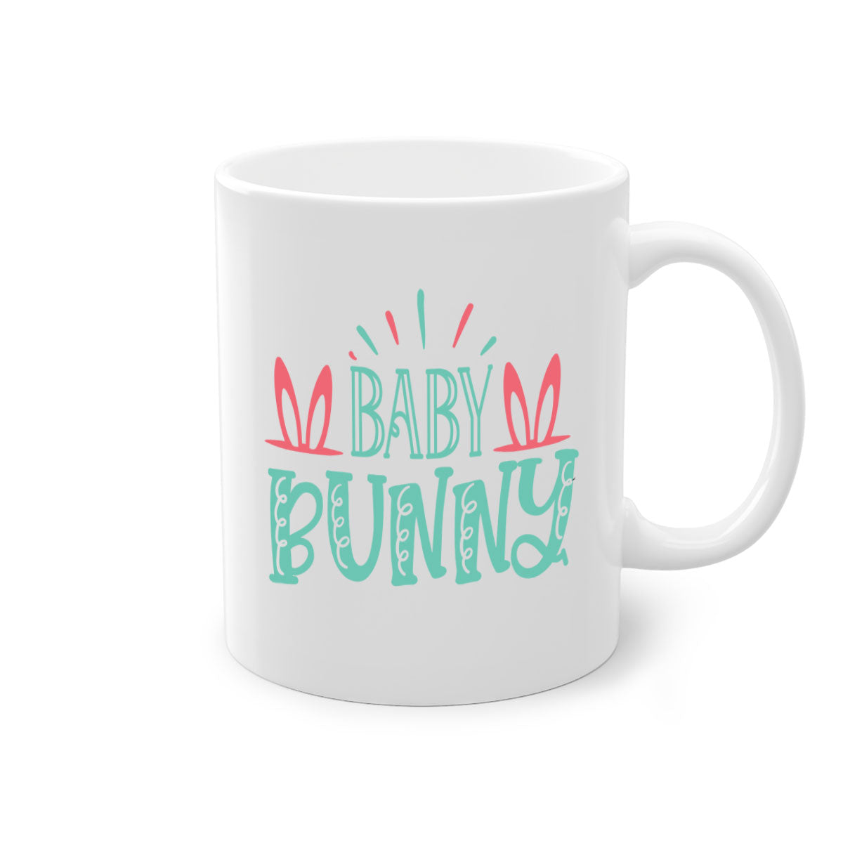 Baby Bunn 121# Mug featuring a two-tone design with a colored handle and glossy finish, available in multiple colors.