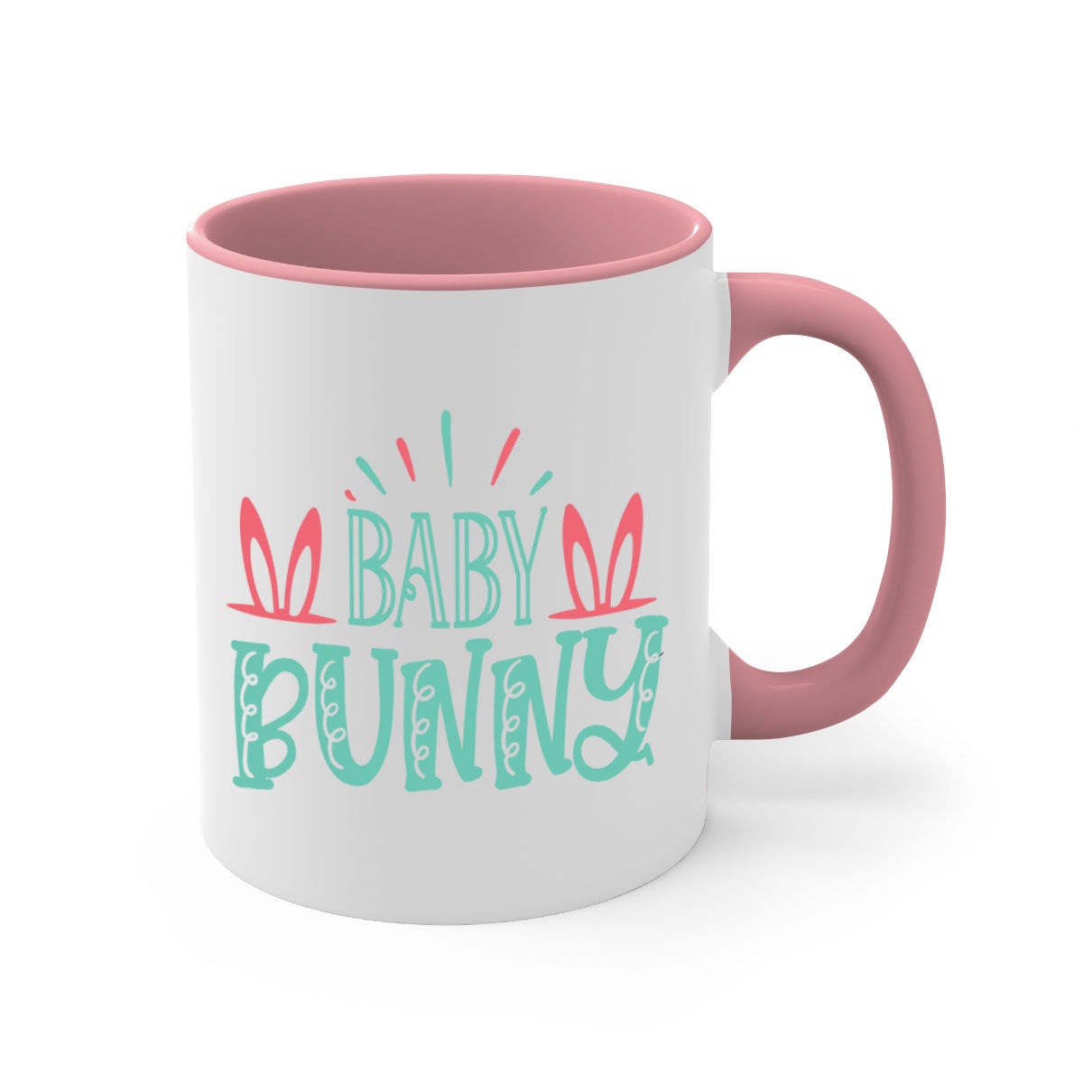 Baby Bunn 121# Mug featuring a two-tone design with a colored handle and glossy finish, available in multiple colors.