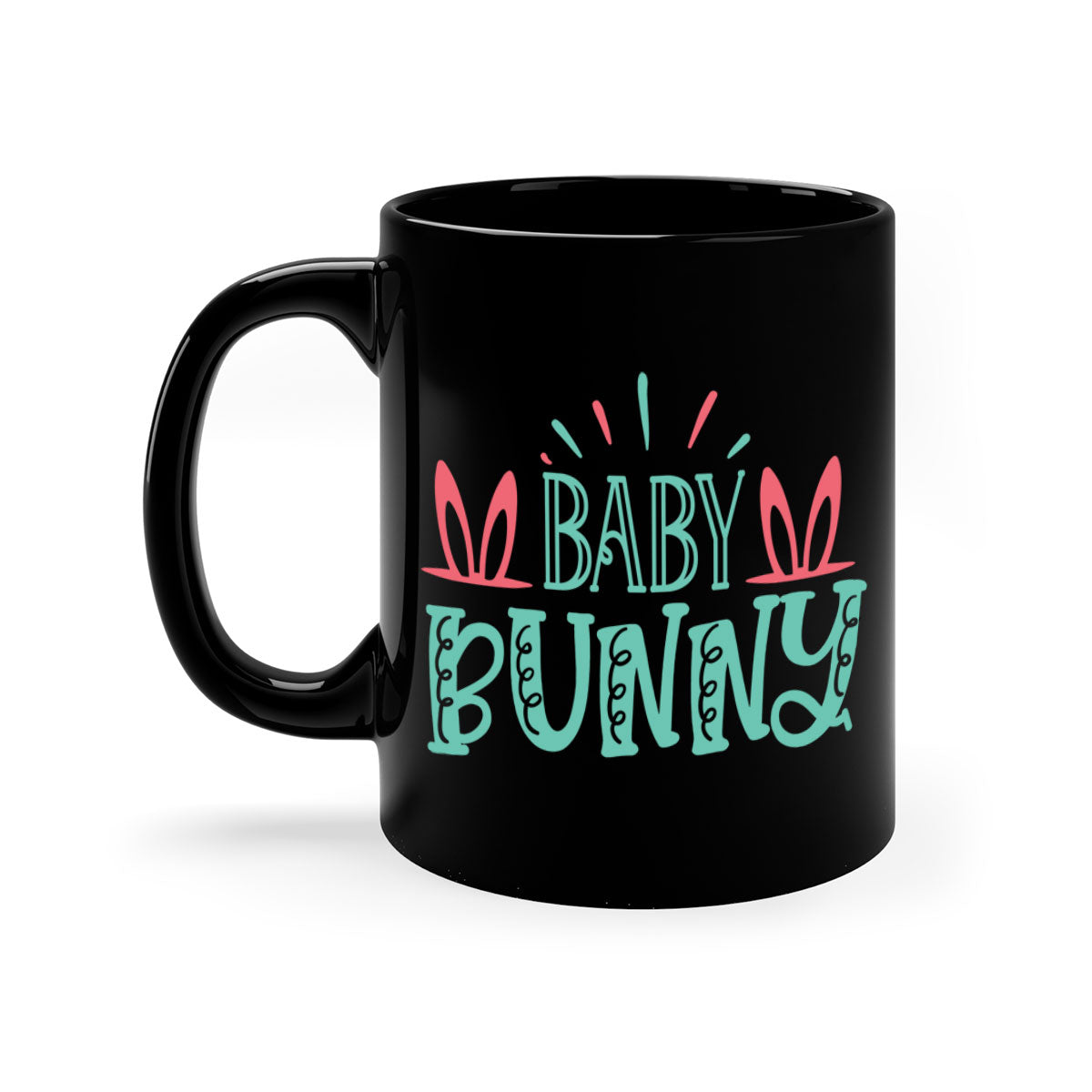 Baby Bunn 121# Mug featuring a two-tone design with a colored handle and glossy finish, available in multiple colors.