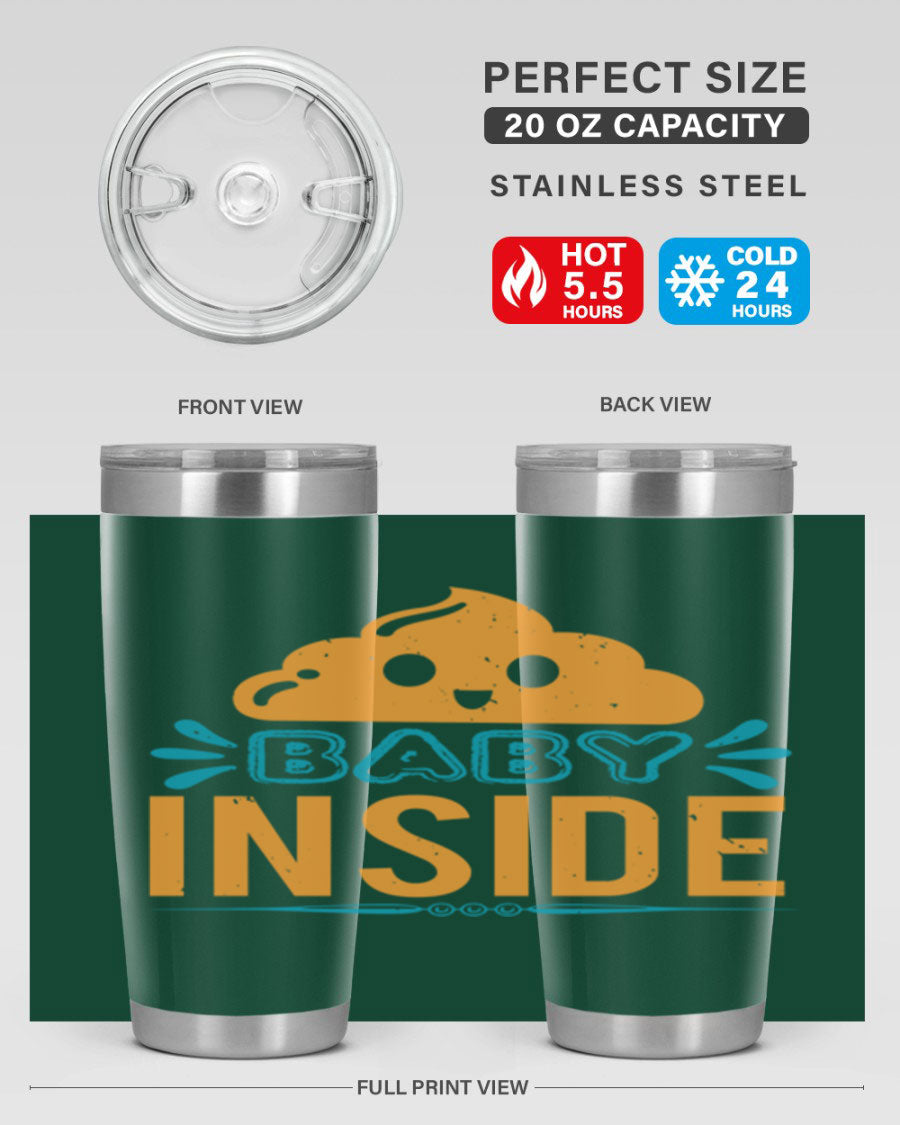 Baby Inside Style 1# 20oz tumbler featuring double wall vacuum insulation and a stylish design, perfect for baby showers.